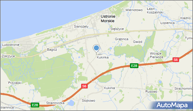 mapa Kukinka, Kukinka na mapie Targeo